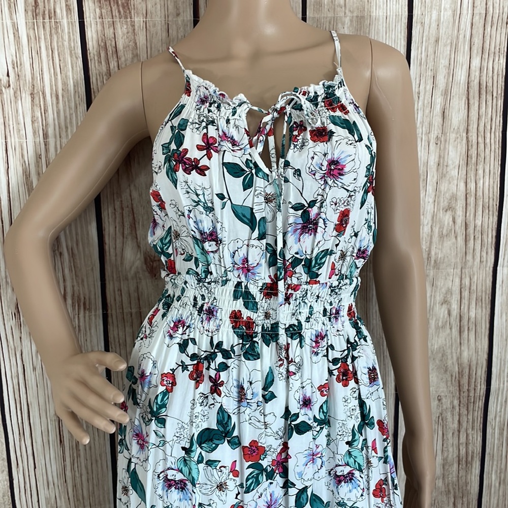 Favlux Fashion White Stretchy Floral Maxi Dress with White Lining Med - Picture 4 of 12